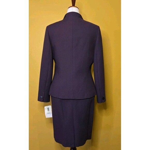 Bill Blass Skirt Suit Womens Violet Quilted Circle Pockets 10 Purple NWT Vintage - Picture 4 of 16